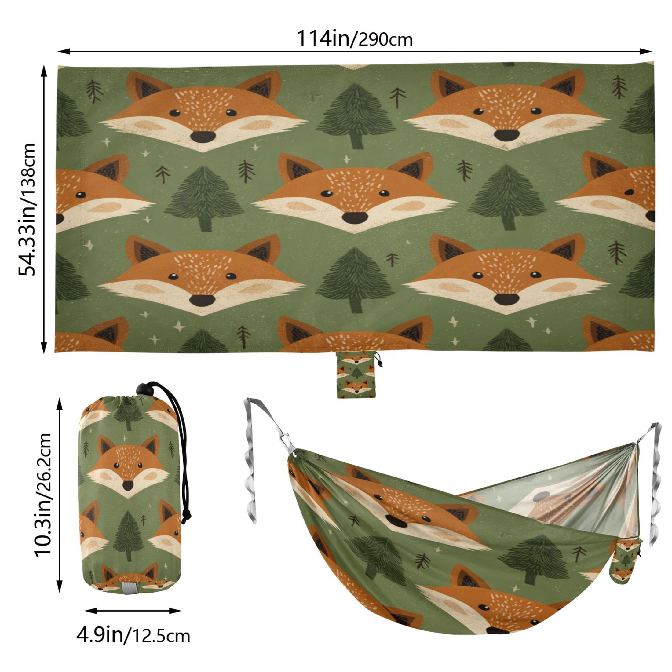 Hammock Camping Hammock Nylon Portable Hammock Travel Camping Hammock Cute Foxes Orange Forest