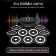 thumbnail image 3 of Juego de Batería Electrónica Portátil Enrollable, Bateria Musical con 7 Almohadillas para Orejas de Batería, 2 Pedales, Negro, 3 of 8