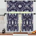 thumbnail image 3 of LALILO Kitchen Curtains and Valances Set of 3 36" Ikat Tie Window Treatment Tiers for Window Decor, 3 of 5
