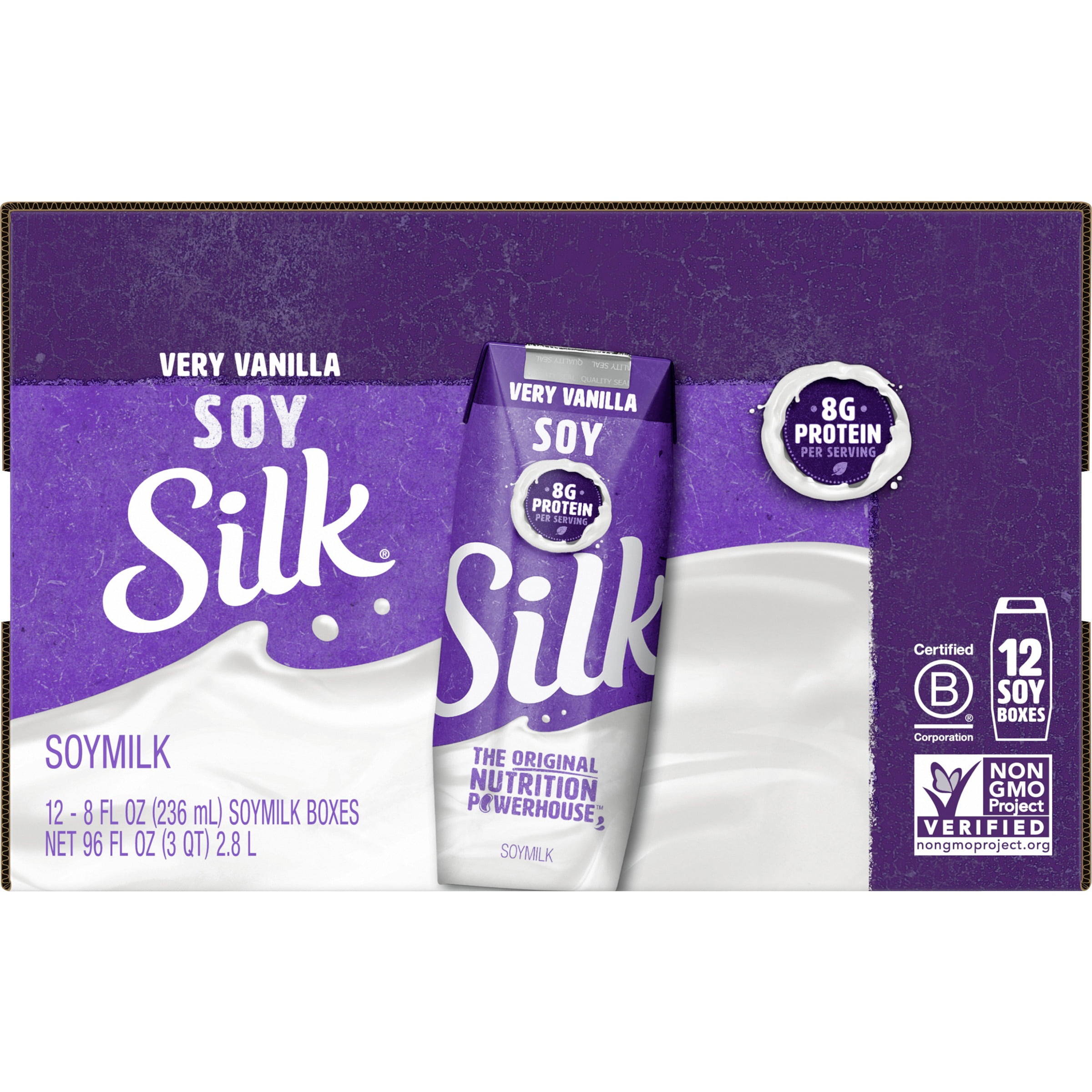 Silk Shelf-Stable Very Vanilla Soy Milk Singles, 8 Oz., 12 Count