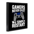 thumbnail image 2 of Stupell Industries Contemporary Gamers Never Quit Phrase Black Floating Frame Canvas Art, 18 x 18, by Kim Allen, 2 of 7