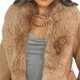 thumbnail image 4 of Chaqueta de Piel Sintética para Mujer con Cuello de Piel Sintética, Parka Peplum de Invierno de Larga con Ribete de Pelo y Cinturón. Marrón L, 4 of 8