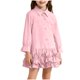 thumbnail image 1 of Odeerbi Niñas Ruffle Uniforme de La Escuela Vestido Casual de Manga Larga Vestido de Camisa de Línea, 1 of 7