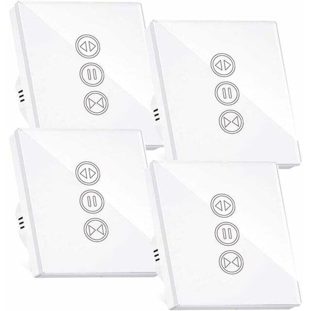 Smart WiFi Roller Shutter Switch, Compatible with Alexa/Google Home, Touch Control with LED Timer App, 4PCS