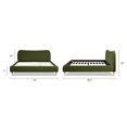 thumbnail image 3 of Jennifer Taylor Home Roman Curved Headboard Upholstered Platform Bed, King, Olive Green Performance Velvet, 3 of 8