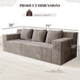 thumbnail image 2 of 71" Corduroy Boneless Loveseat Sofa, Modern 3-Seater Cloud Couch with Memory Foam & 3 Pillows, No Assembly Required, 2 of 9