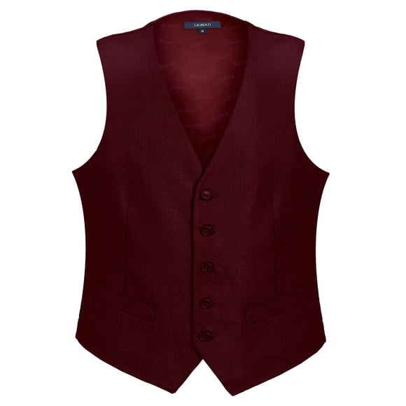 Gioberti - Chaleco formal para hombre, color burdeos, talla 4XL