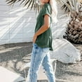 thumbnail image 3 of Casual Style Loose Short-sleeved Pockets Stitching Solid Color T-shirt Simple Natural Fashion Ladies Set Short Sleeves, 3 of 3