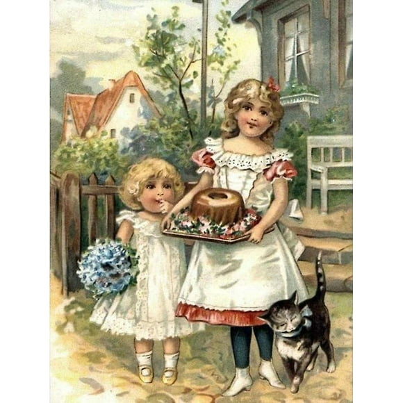 Dww-30 X 40 Cm ,fille Faisant Un Gteau Diamond Painting Broderie Diamant Peinture Canevas 5d Tableau Enfant Adulte Strass Lot Puzzle Dessin Decoratio