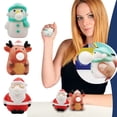 thumbnail image 2 of Three Together Christmas Snowman Santa Claus Spit And Press Decompression Toy, 2 of 9