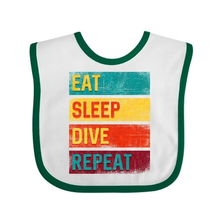 

Inktastic Diving Gift Eat Sleep Dive Repeat Gift Baby Boy or Baby Girl Bib