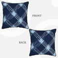 thumbnail image 4 of Velvet Rimmed Pillowcase Is Not Easy To Open Line Deformation Invisible Zipper Opening And Closing Only Pillowcase Does Not Contain Pillow Core Argyle Plaid Deepskyblue_4 16"X16", 4 of 8