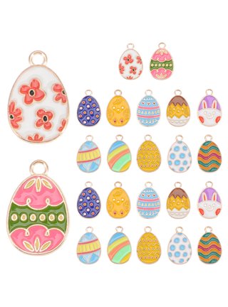 40pcs Easter Charms Enamel Bunny Carrot Egg Pendant Charms for Jewelry Making Cute Meatl Animal Rabbit Charms for Necklace Bracelet Earring Making