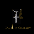 thumbnail image 2 of Diamond Celebrity's New Cross Women's 925 White Silver 2.0ct VVS D Clr. Moissanite Baguette For Men, 2 of 12