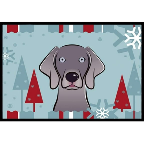 Caroline's Treasures BB1727MAT Winter Holiday Weimaraner Door Mat, Indoor Rug or Outdoor Welcome Mat 18x27 Doormat , 18H