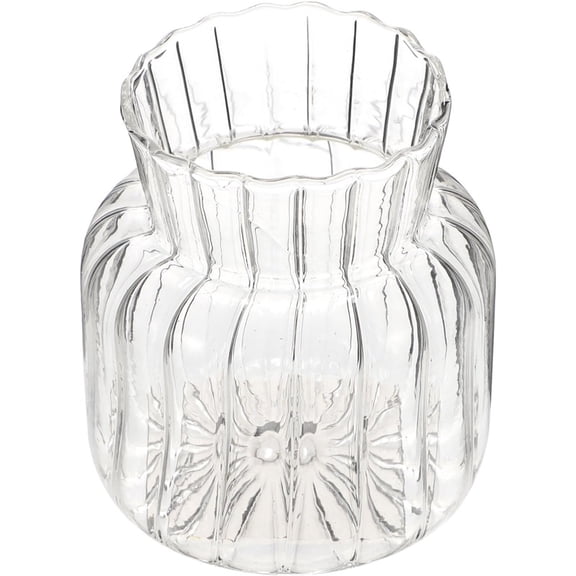 Striped glass vase, small flower vase, hydroponic flower container, decorative wedding vase, home and dining table centerpiece.