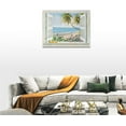 thumbnail image 2 of Beach Wall Art Beach Coastal Pictures Wall Decor Ocean Scenery Palm Tree Canvas Prints Seaside Plant Flower Painting Modern Artwork Home Decoration for Bathroom Bedroom Living Room 16"x12", 2 of 6
