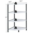 thumbnail image 3 of VECELO Set of 2 Corner Shelf, 4-Tier Corner Bookshelf Small Bookcase Display Rack Plant Stand, White, 3 of 7