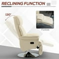 thumbnail image 4 of HOMCOM Adjustable Swivel Recliner Chair with Padded Arms, Cream White, 4 of 10