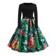 thumbnail image 1 of Vestido de Navidad de manga larga para mujer, bata Vintage, Swing Pinup, elegante, estampado informal, negro, invierno, 50S, 60S, 1 of 4