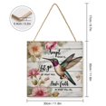 thumbnail image 2 of Hummingbird - Accept What Is Let's Go Of What Was Have Faith In What Will Be Square Wood Art Wall Hanging for Bedroom Living Room Kitchen Bathroom Home Office Decor 12"x12", 2 of 8