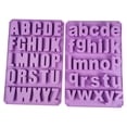 thumbnail image 1 of ZheElen 2pcs Silica Gel DIY Silicone Mold Easy To Clean Scratch-proof Non-breaking Mold Alphabet Cake Mold Purple, 1 of 6