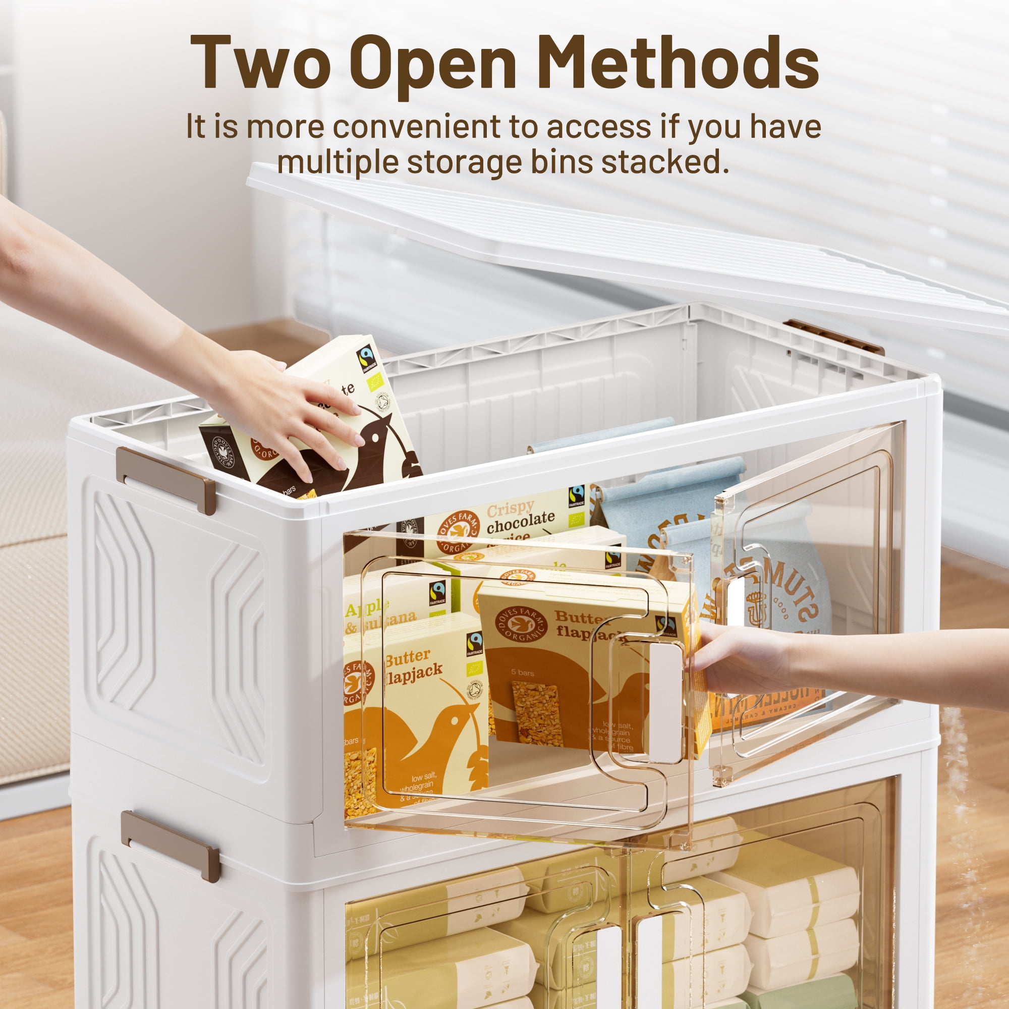 Bacs Rangement Pliables 6 Niveaux Avec Roulettes - Organiseur Transparent Empilable Pour Maison/bureau - 6