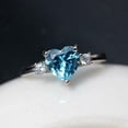 thumbnail image 3 of HeartsAndYou 1ct Natural Aquamarine & Diamond Accent Trilogy Ring 100% 14k SOLID White Gold, 3 of 8