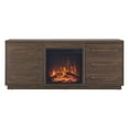 thumbnail image 3 of Evelyn&Zoe Greer Rectangular TV Stand with Log Fireplace for TV's up to 65" in Alder Brown, 3 of 5