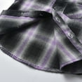 thumbnail image 4 of NOLDARES Toddler Baby Boys Girls Jacket Plaid Flannel Long Sleeve Button Up Shacket Kids Boy Coat Fall Winter Top(Z3-Purple,18-24 Months), 4 of 7