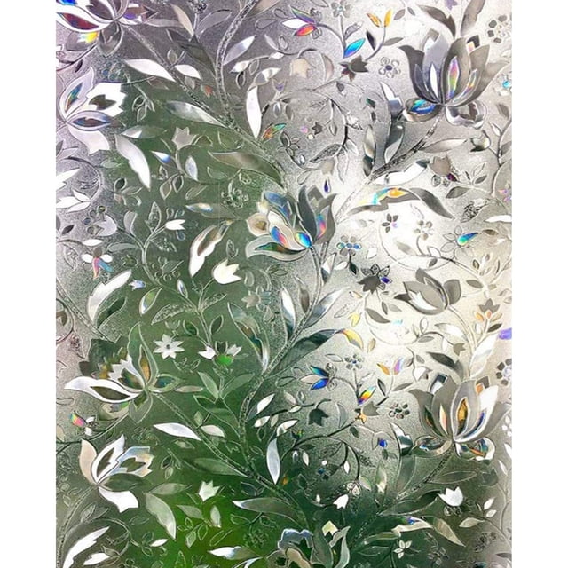 Película adhesiva estática 3D para ventana, no adhesiva, decorativa, con flores, para privacidad, para el hogar y la oficina, con protección UV
