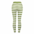 thumbnail image 5 of IWRICH Women's Striped Tights High Waisted Ankle Length Leggings Stretchy Soft Running Yoga Pants Green XXL, 5 of 5