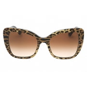 Dolce & Gabbana DG 4348 Plastic Womens Butterfly Sunglasses Leo Brown On Black 54mm Adult