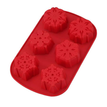 

Christmas Baking Molds | Food Grade Silicone Christmas Snowflake Elk Baking Mould | 6 Cavity Non-Stick Chocolate Jelly Fondant Cake Mold for Handmade Party Supplies