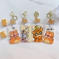 thumbnail image 6 of Student Portable Bus Card Cover Bear Plaid Tiger Meal Card Retractable Buckle Card Case Key Chain Cartoon Card Holder 8, 6 of 8