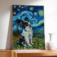 thumbnail image 4 of Hudo Starry Night Papillon Canvas Print - Van Gogh Inspired Dog Poster Wall Art Decor, 4 of 5