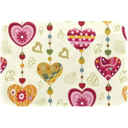 

Love Chain All Season Doormat Stain and Fade Resistant Low Profile Indoor Outdoor Door Mats Easy Clean Patio Entrance Mat 24x16 Inch