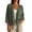 Army Green, variant on Womens Linen Cardigan Lightweight 3/4 Sleeve Open Front Button Shirts Loose Fit Solid Color Casual Fall Tops
