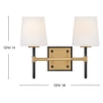 thumbnail image 5 of 56952BK-LCB Hinkley Lighting Saunders - 24W 2 LED Small Bath Vanity-10.75 Inch Tall and 13.75 Inch Wide-Black/Lacquered Brass Finish, 5 of 8