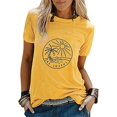 thumbnail image 5 of Be Joyful Camiseta Mujer Divertida Sunshine Tee Playa Cocoteros Camiseta Gráfica Manga Corta Tops,XL Rojo Verde, 5 of 5
