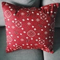 thumbnail image 3 of Cotton Bandanna Print Floral Decorative Throw Pillow/Sham Cushion Cover Red, 3 of 3