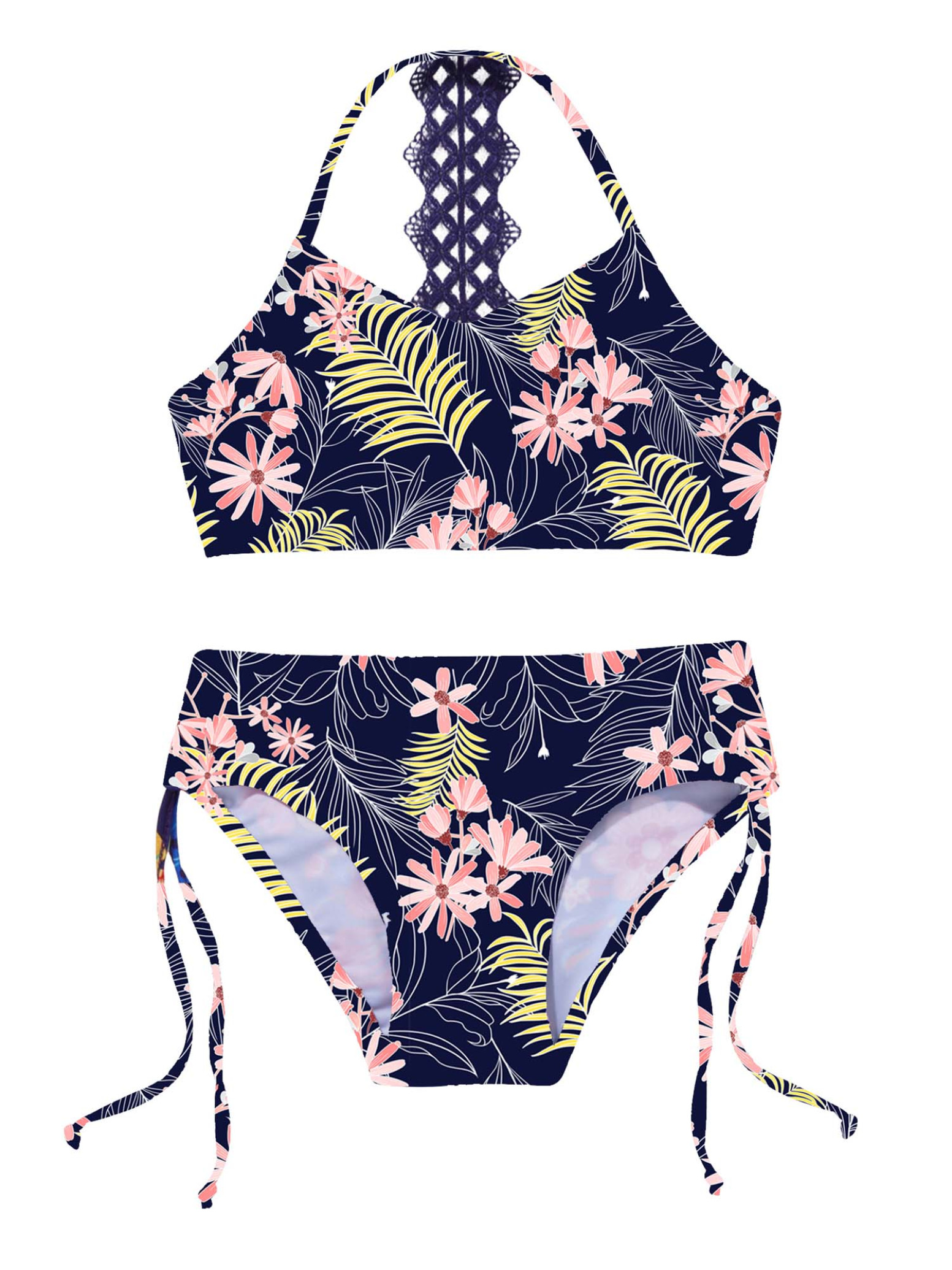 iEFiEL iEFiEL Kids Girls Floral Printed Bikini Set Swimsuit
