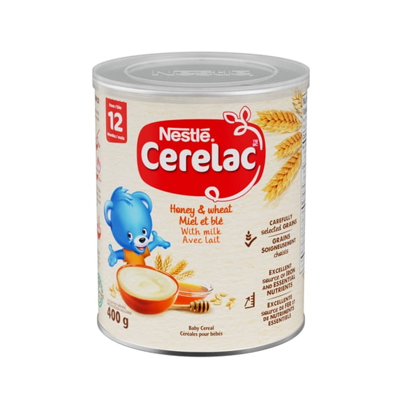 CERELAC Céréales pour bébés Miel et blé avec lait, nutritives, riches en fer