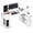 White, variant on Gaming Desk with LED Lights & USB Charger - 47/53 Inch Reversible L-Shaped Computer Desk, Built-in Power Strip & Monitor Stand, RGB Gamer Desk for PC Gaming Setup