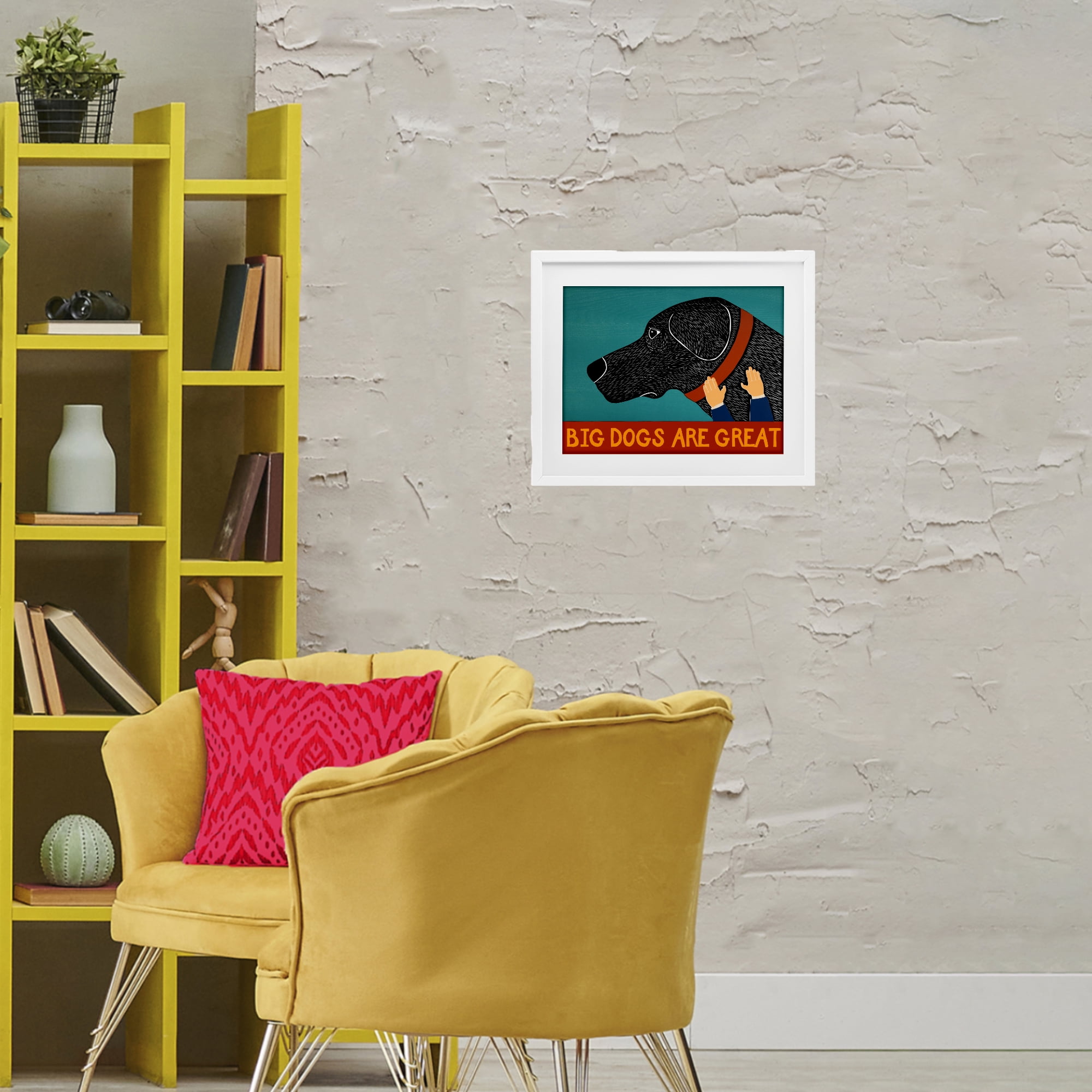 Big Dogs Are Great White Framed Print Under Glass, design by Stephen Huneck