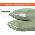 thumbnail image 5 of CCNY 1 Pc Body Pillow Case with Zipper Clouser Moss 21x56" Inch Solid 1000 TC 100% Egyptian Cotton Body Pillow Cover, 5 of 7