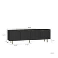 thumbnail image 2 of SEENYOO 68" TV Stand, Fluted Modern Entertainment Center & Media Console with Storage Doors for 55"+ TVs, Living Room,Black, 2 of 8