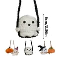 thumbnail image 3 of Halloween Ornament Crochet Ghost Pumpkin Hanging Pendant for Car Rearview Mirror Interior Decor, 3 of 4