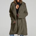thumbnail image 2 of Prendas de abrigo para mujer, abrigo cálido de piel sintética para mujer, chaqueta de invierno con cuello vuelto sólido Odeerbi ODB-3, 2 of 6