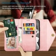 thumbnail image 3 of Wallet Case for Samsung Galaxy A54 5G for Women, Shoulder Crossbody Purse Handbag Neck Strap Lanyard Cover with ID Card Holder Phone Case for Samsung Galaxy A54 5G XK Rose Gold, 3 of 18